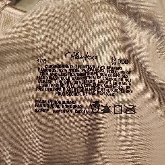 Playtex Bra 40DDD Nude Wireless Unlined 4745 - Picture 3 of 3